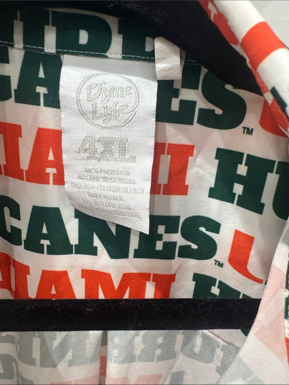 Miami Hurricanes Short-Sleeve Button Polo - White/Green/Orange - Picture 2 of 4